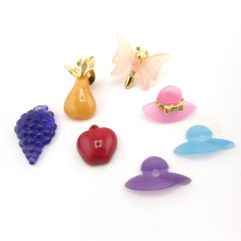 Vintage Avon Jewelry Fruit & Hat Interchangeable Brooch / Pin Butterfly